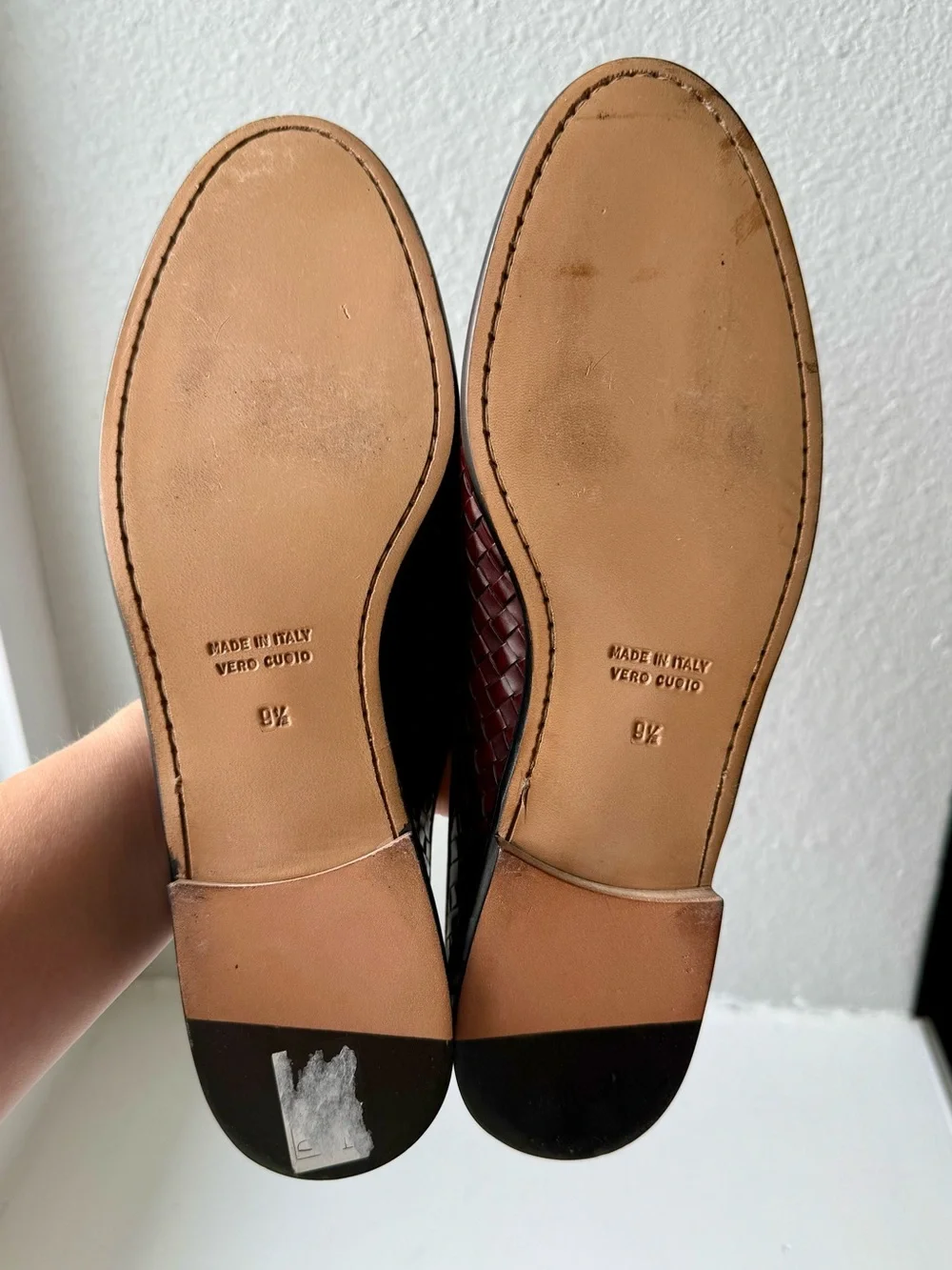 Women’s Handmade Woven Italian Leather Slip-On Loafers in Deep Wine
